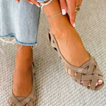 Hina | Flat open-toe sandals with braided material