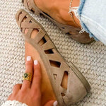 Hina | Flat open-toe sandals with braided material