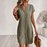 Tess™ | Elegant and comfortable linen shirt dress