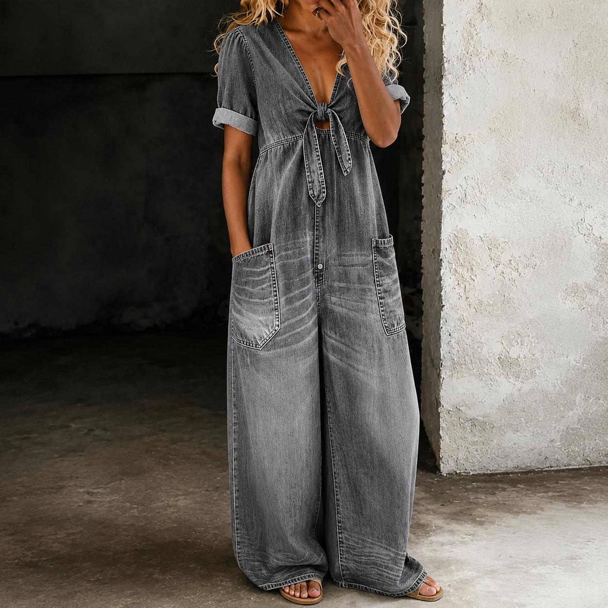 Maya | Tuta Denim a Gamba Larga
