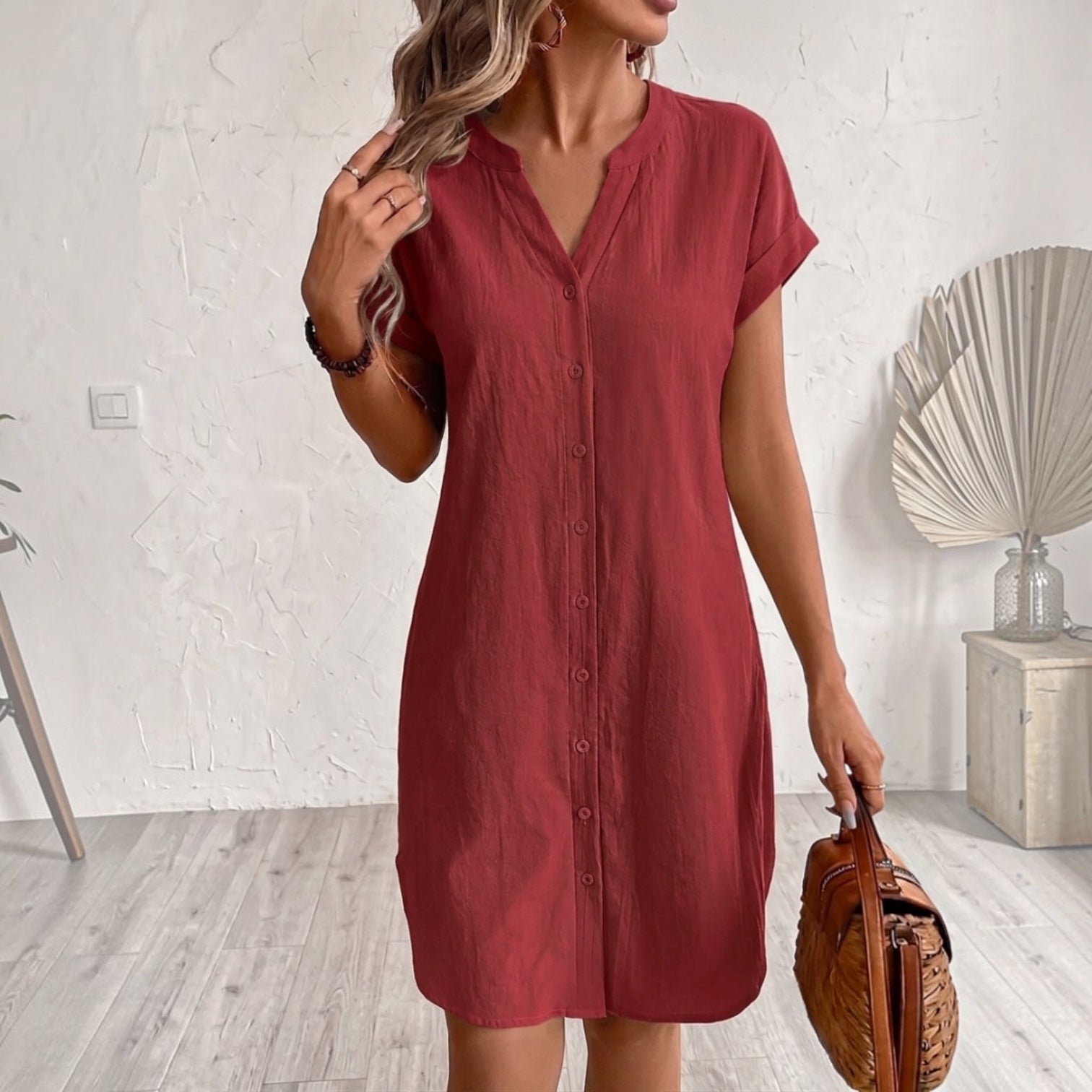 Tess™ | Elegant and comfortable linen shirt dress