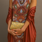 Élina | Ensemble robe longue imprimée avec gilet assorti