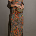 Élina | Ensemble robe longue imprimée avec gilet assorti