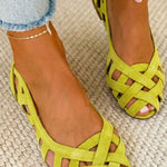 Hina | Flat open-toe sandals with braided material