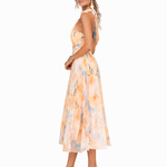 Aurora – Kleid mit Neckholder-Ausschnitt und Aquarell-Print