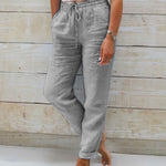 Pantalon Esteralda En Coton & Lin avec taille élastiqué