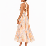 Aurora – Kleid mit Neckholder-Ausschnitt und Aquarell-Print