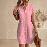 Tess™ | Elegant and comfortable linen shirt dress