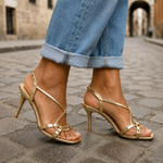 Valeria™ | Gold Heels Elegance Comfort
