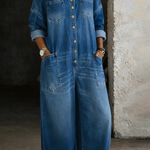 Sophia | Combinaison Denim Épaules Dénudées