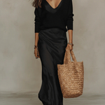 Elena | Midi Satin Dress with Included Sweater