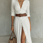 Willow Dress — Long Sleeve Maxi with Shirt Collar