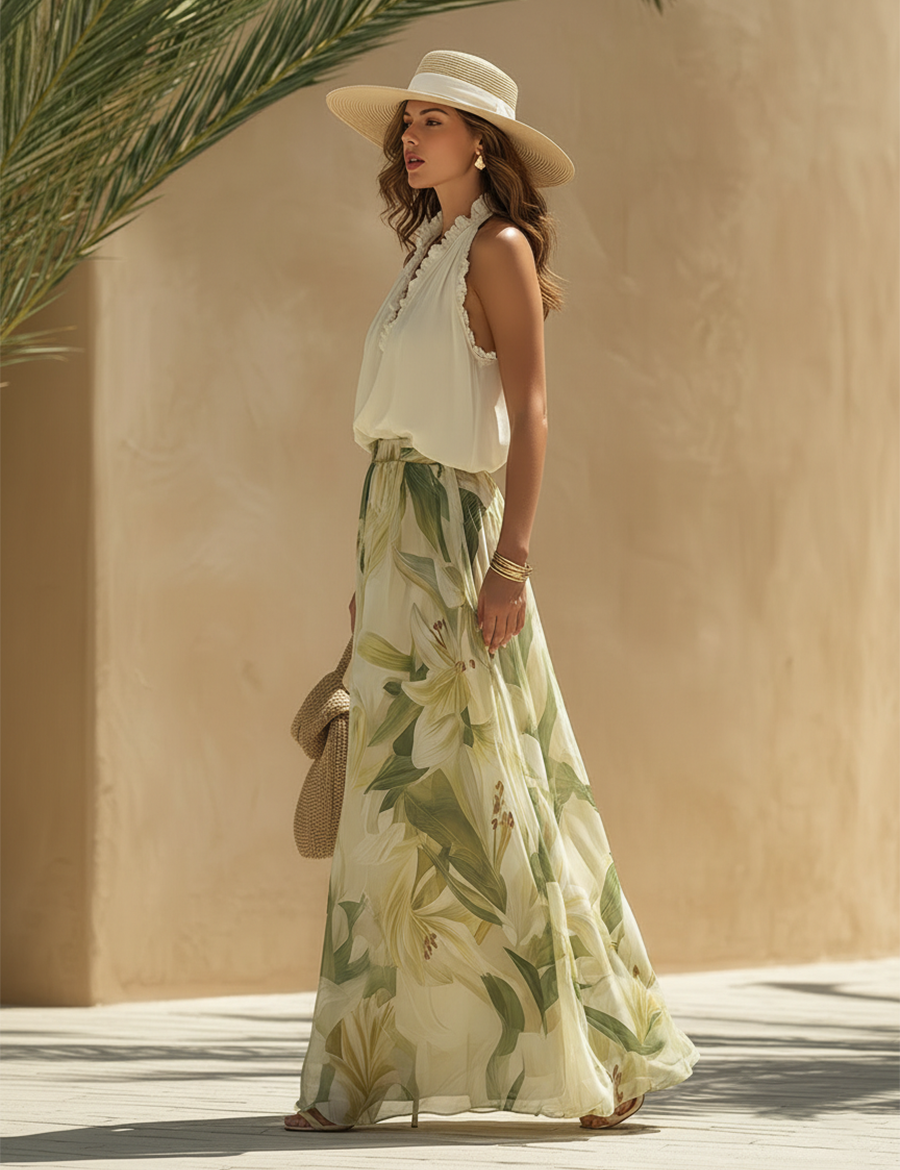 Lyselle™ | Elegante Luchtige Set met Bloemenprint