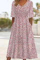 COLETTE | ROBE MIDI À POIS ÉLÉGANTE ET FLATTEUSE POUR LE VENTRE