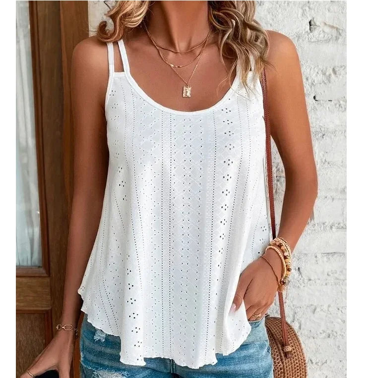 Große Größe 5xl Frauen Freizeit Einfache Boho Camis Tops frauen Aushöhlen Top Pullover Neue Sommer Casual Strand Shirts kleidung