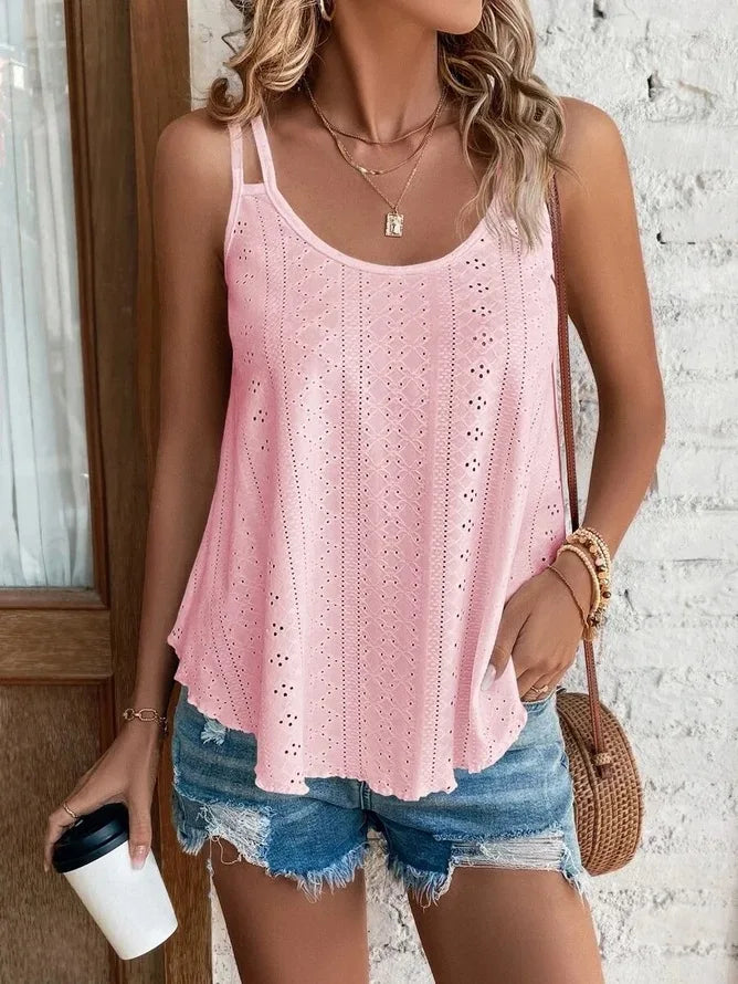 Große Größe 5xl Frauen Freizeit Einfache Boho Camis Tops frauen Aushöhlen Top Pullover Neue Sommer Casual Strand Shirts kleidung