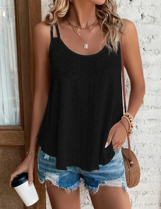 Große Größe 5xl Frauen Freizeit Einfache Boho Camis Tops frauen Aushöhlen Top Pullover Neue Sommer Casual Strand Shirts kleidung