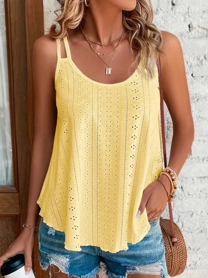 Große Größe 5xl Frauen Freizeit Einfache Boho Camis Tops frauen Aushöhlen Top Pullover Neue Sommer Casual Strand Shirts kleidung