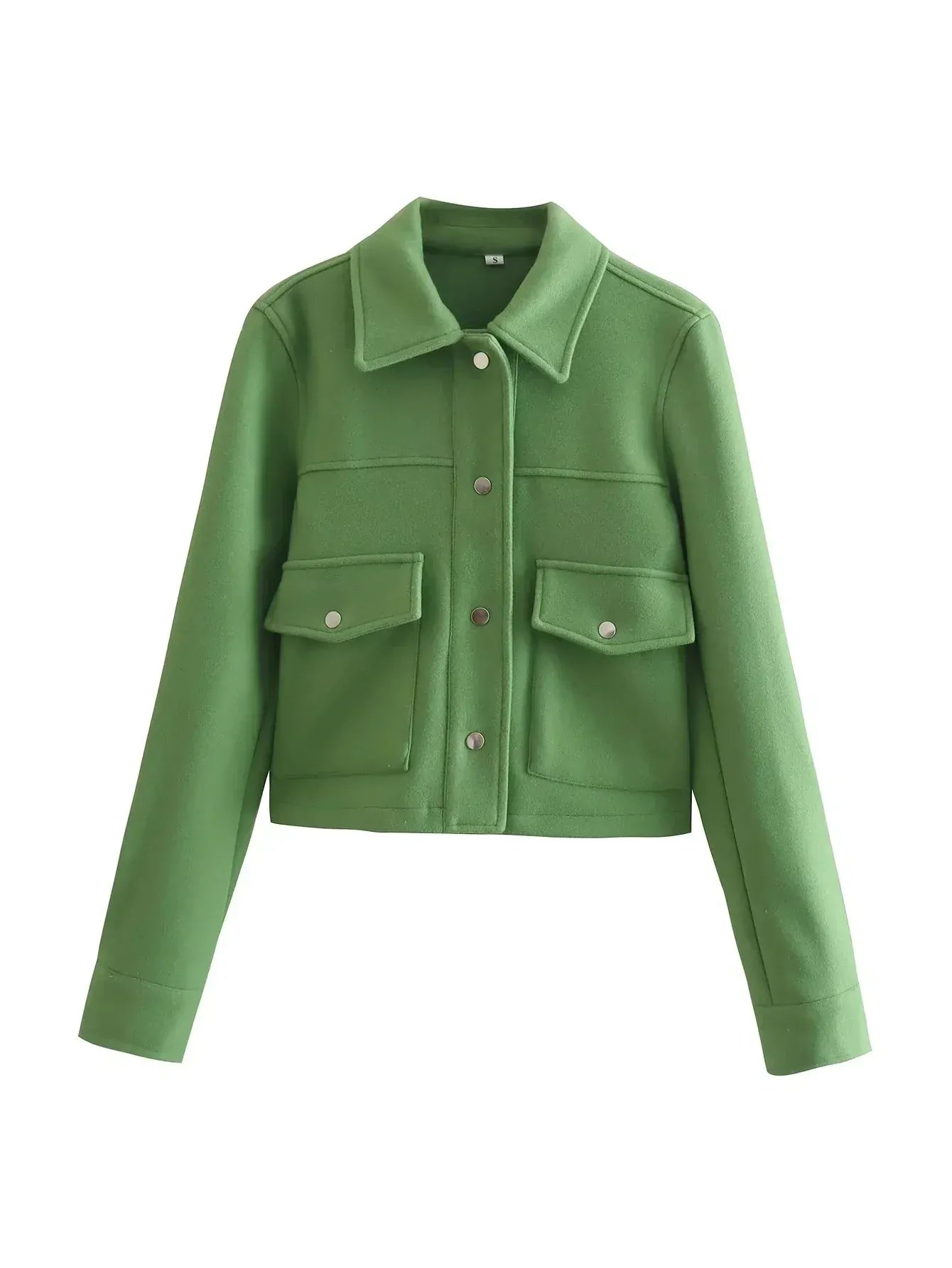 HH Jacken Für Frauen Herbst Fashion Solid Front Taschen Taste Langarm Jacke Elegante Frau Casual Oberbekleidung Mantel