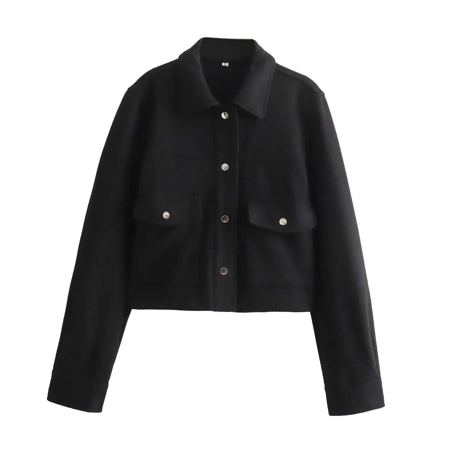 HH Jacken Für Frauen Herbst Fashion Solid Front Taschen Taste Langarm Jacke Elegante Frau Casual Oberbekleidung Mantel
