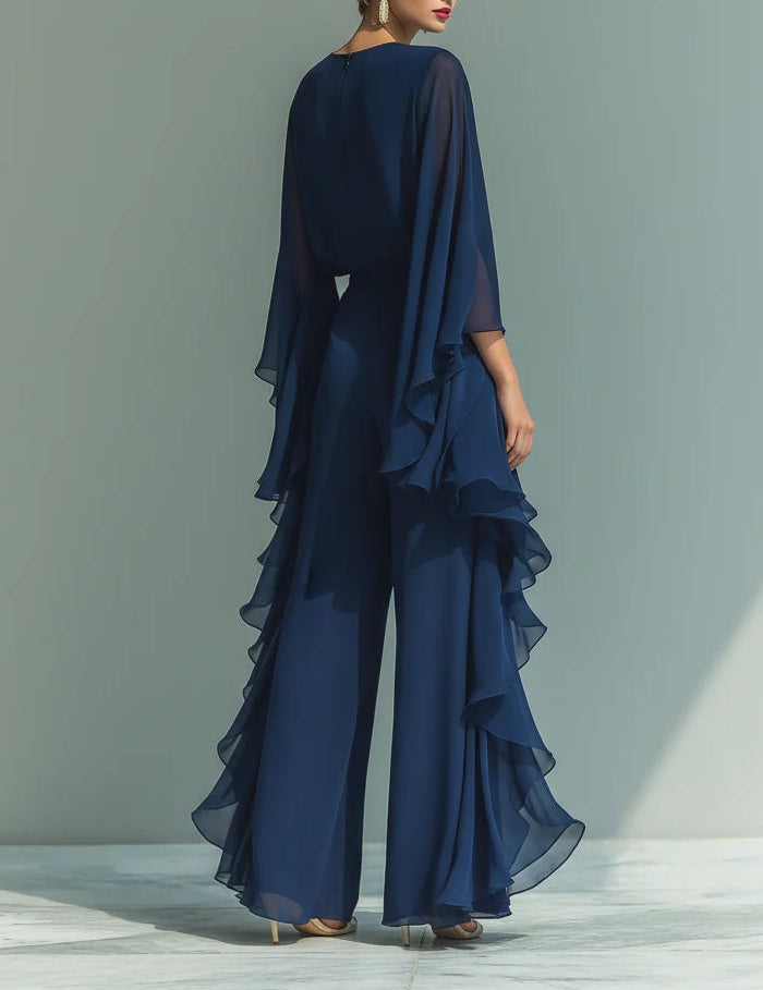 Aurora | Completo Elegante in Chiffon con Volant