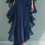 Aurora | Completo Elegante in Chiffon con Volant