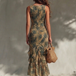 Helena | Vestido largo estampado con abertura