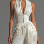 Combinaison Zsófia - Combinaison en chiffon blanc plissé