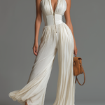 Combinaison Zsófia - Combinaison en chiffon blanc plissé