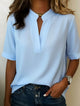Margaux | Chic V-Neck Blouse with Gold Detail