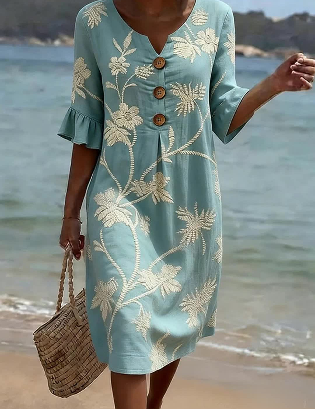 Vestido informal de mujer con estampado floral