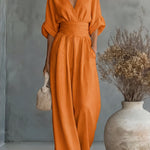 Daniela - Mono elegante de escote en V y pierna ancha