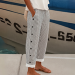 CAITLIN |PANTALÓN A RAYAS CON BOTONES ELEGANTES