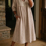 Aurélie | Robe Ample Lin Et Coton À Dentelle