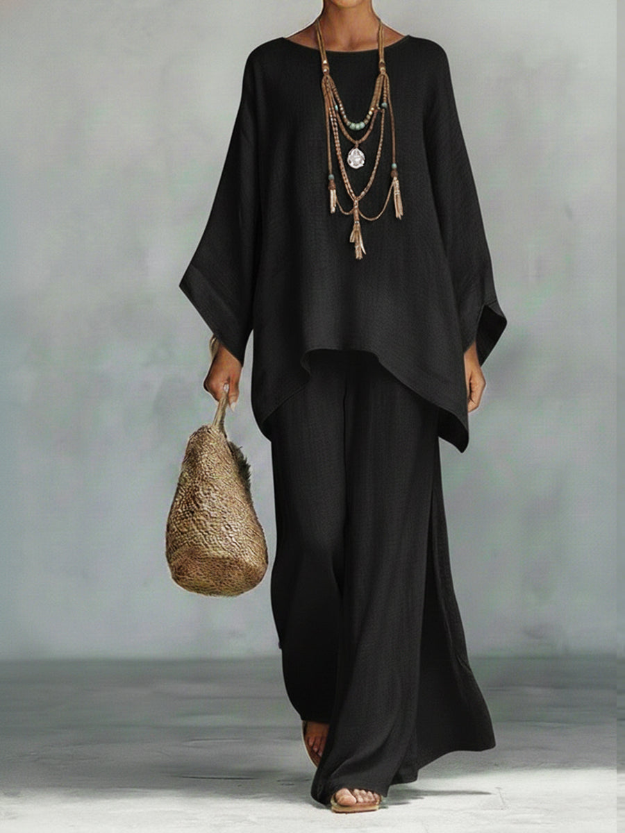 Celine™ | Elegantes Leinen-Zweiteiler-Set