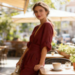 Daniela - Mono elegante de escote en V y pierna ancha
